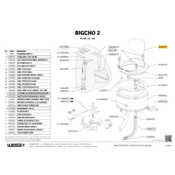 Schéma de l'abreuvoir BIGCHO2 de la marque La Buvette, avec en surbrillance la référence du capot de robinetterie.