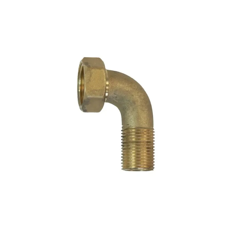 Coude orientable, 3/4" x 1/2" m/f avec joint, de la marque Rico Suevia, vu de profil.