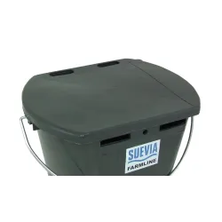 Couvercle pour seau 8 litres à rebord aplati, de la marque Rico Suevia et de couleur noir. Vue de profil