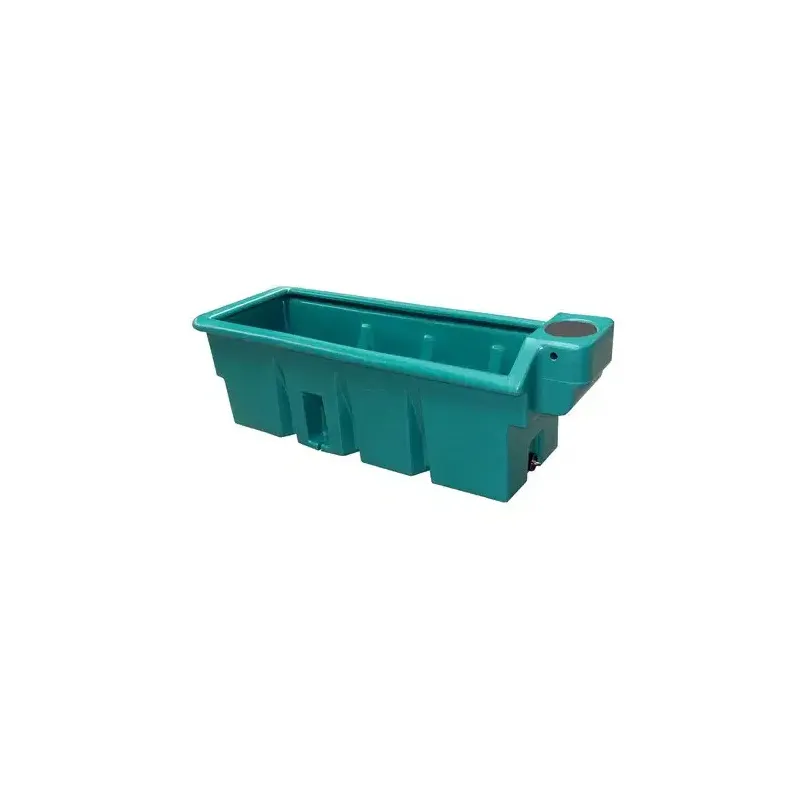 Bac à pâture WT200, de contenance 200L et de couleur verte de la marque Rico Suevia. Vu de profil.