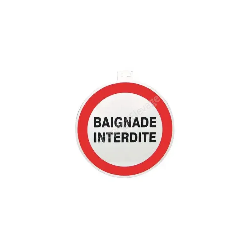 Panneau baignade interdite.