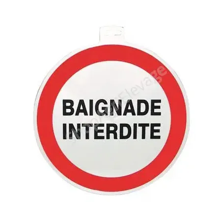 Panneau baignade interdite.