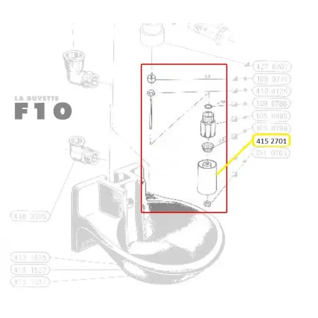 Schéma du tube poussoir présent sur le F10 de la marque La Buvette.
