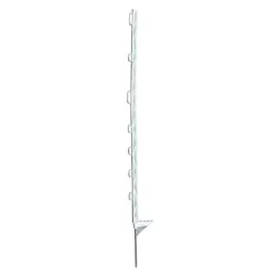 Le piquet plastique de couleur blanc, de taille 1.5 m avec une bêche renforcée, de la marque Clotseul.