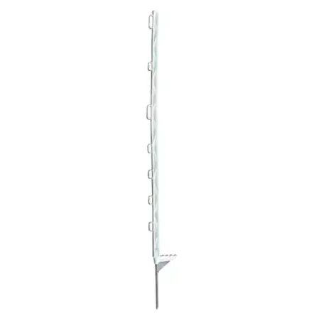 Le piquet plastique de couleur blanc, de taille 1.5 m avec une bêche renforcée, de la marque Clotseul.