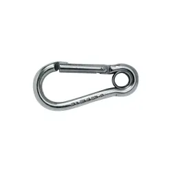 Le mousqueton Alpin à œil de 9 mm de diamètre en acier zingué. vu de face et de la marque Fournial.
